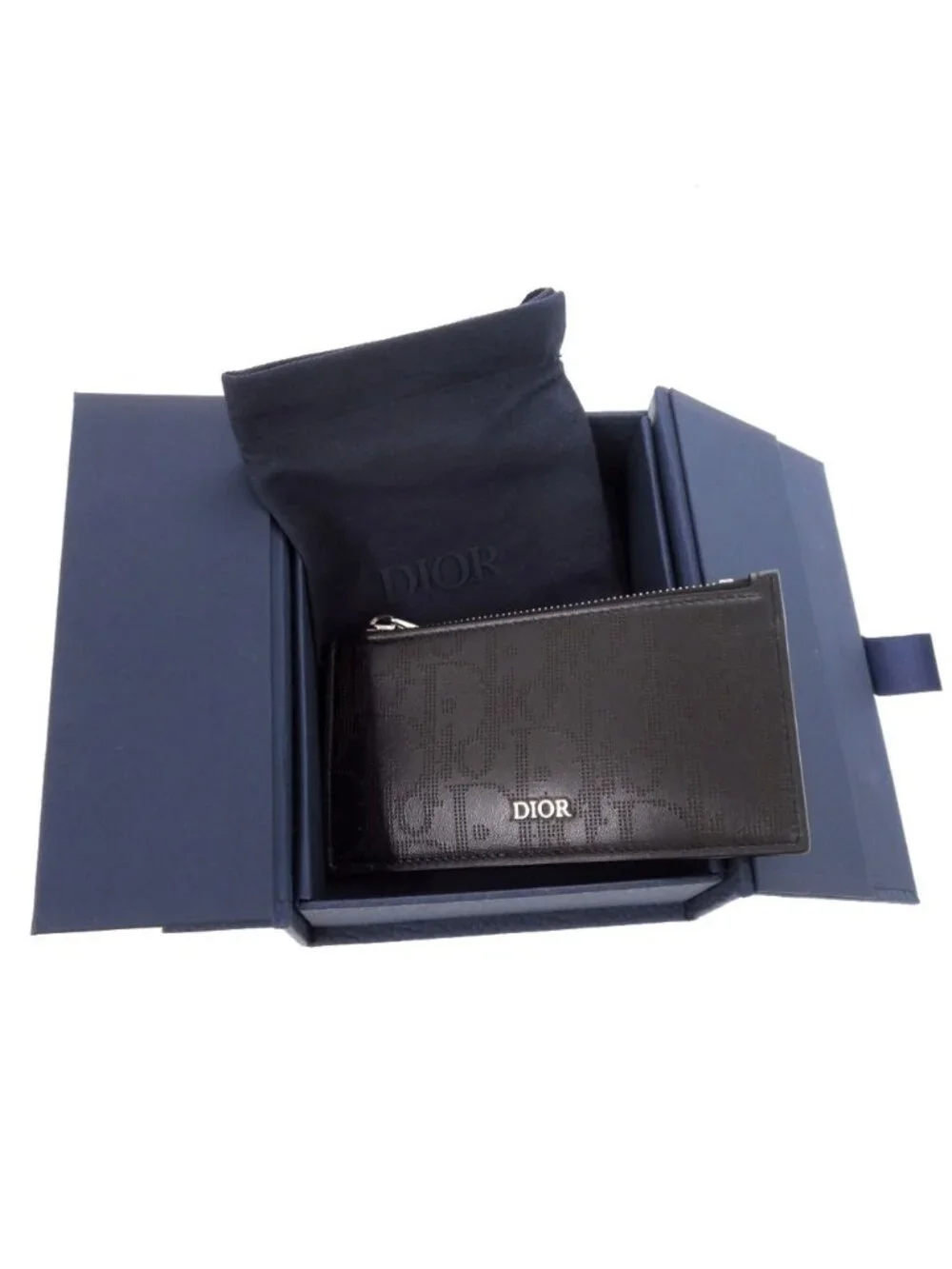 Dior Oblique Galaxy Leather Black Coin Case
